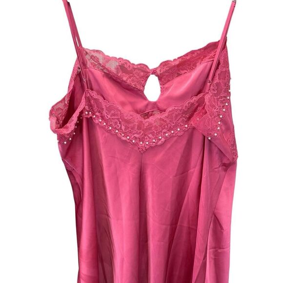 Danielle Guizio Pink Lace Beaded Slip Dress XL Babydoll Y2K Party Mini Sexy - Picture 11 of 16